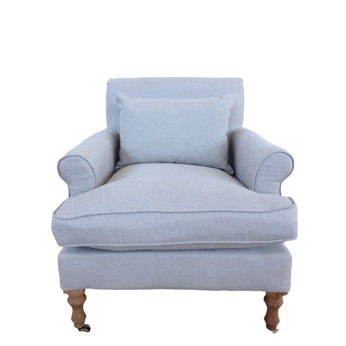 Beige Linen Upholstered Chair