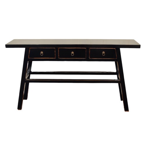 Black 3 Drawer Console