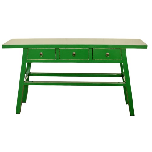 Green 3 Drawer Console