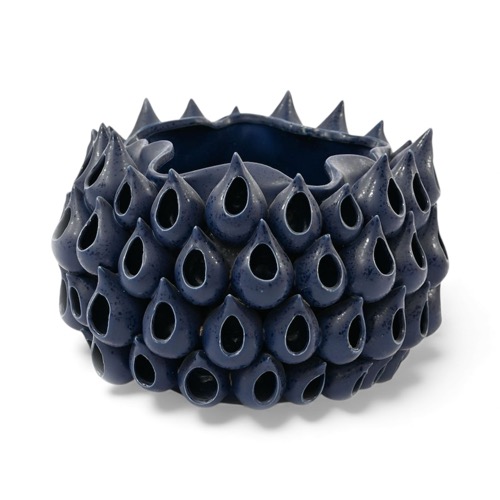 Indigo Urchins Ceramic Planter