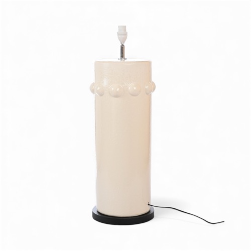 Cream Ceramic Lamp Base With Bobbles
