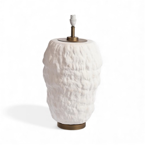 White and Cream Textured Lamp Base