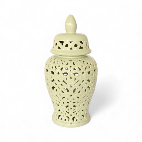 Extra Large Pale Green Cut Out Ginger Jar