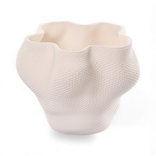 3D White Wavy Planter Medium