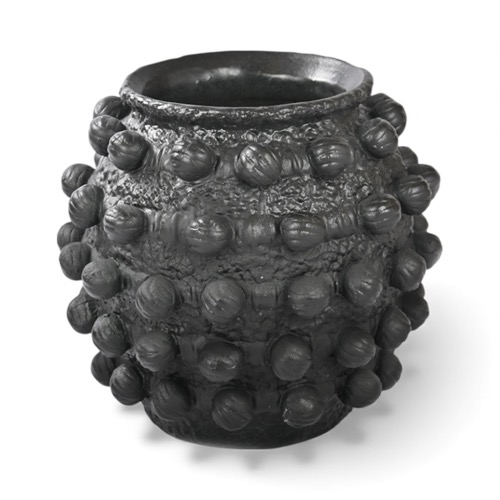 Black Porcelain Planter with Dots