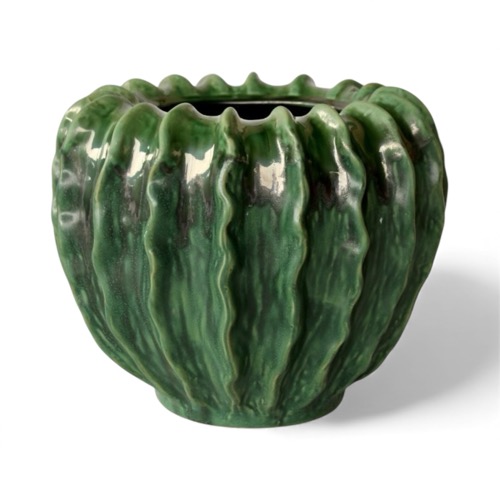 Large Ruffled Ceramic Vase