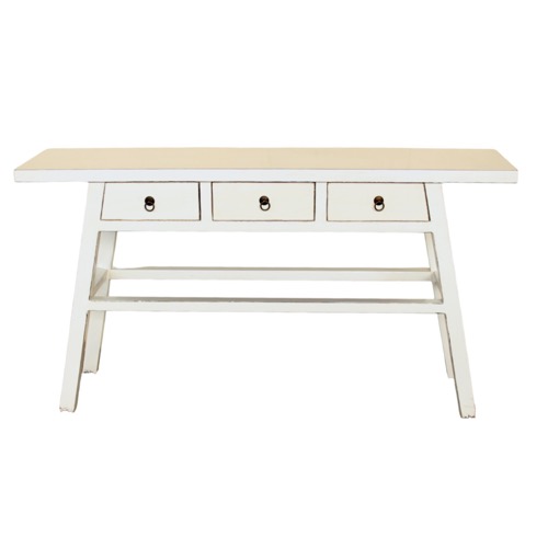 White 3 Drawer Console