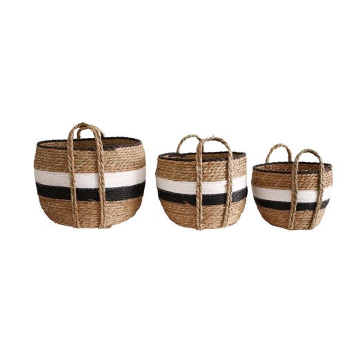 Woven Short Baskets Set Of 3