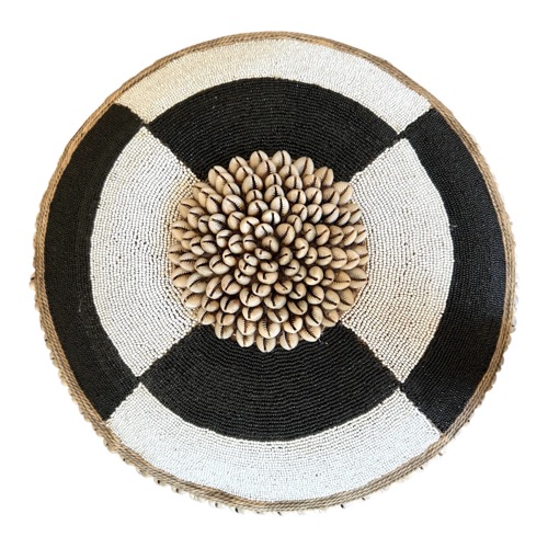 Black & White Sectioned Beaded Shield