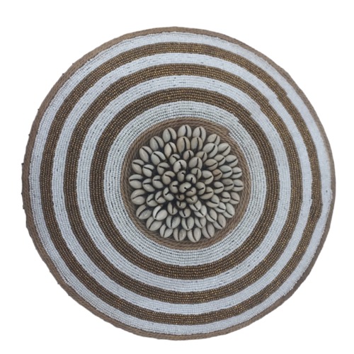 Beaded Shield Natural & White Spiral