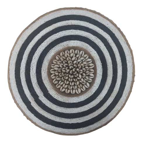 Black & White Beaded Shield
