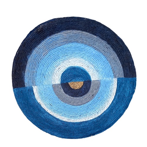 XL Blue White Seagrass Wall Hanging