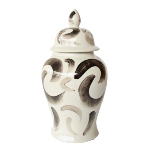 Black Swirl Ginger Jar