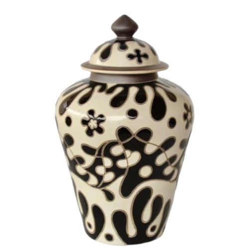 Black & Cream Ginger Jar