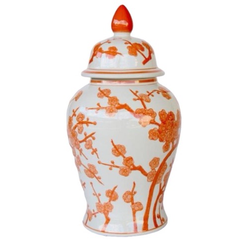 Large Pale Orange Ginger Jar