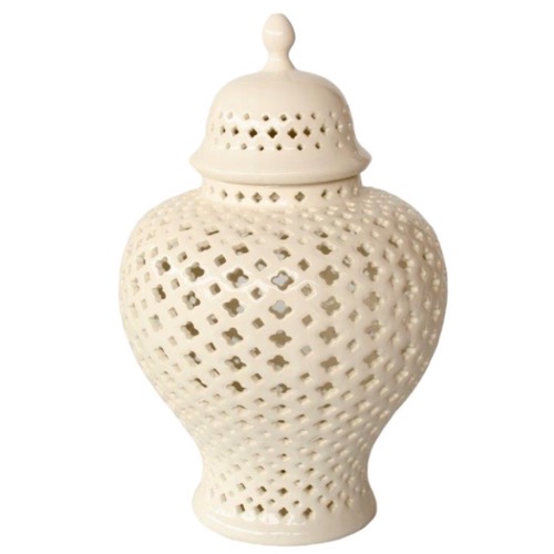 Medium White Cut Out Ginger Jar