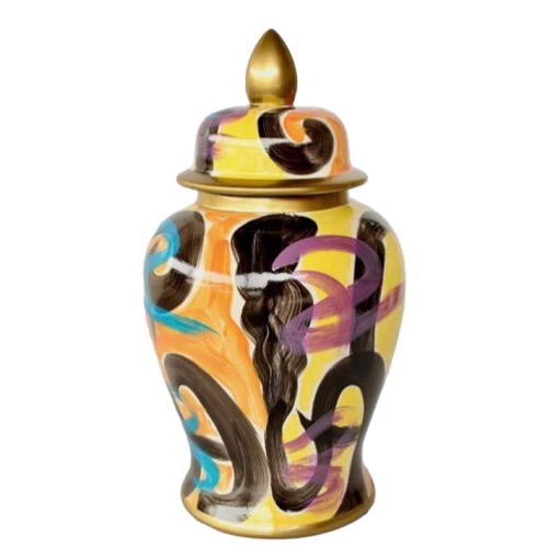 Multi Colour Ginger Jar