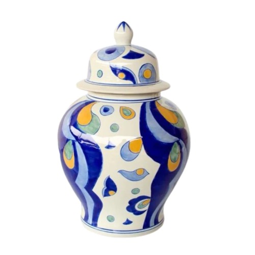 Navy & Yellow Ginger Jar