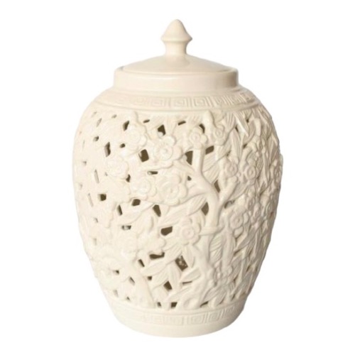 Small Flower & Leaf Cut Out Ginger Jar