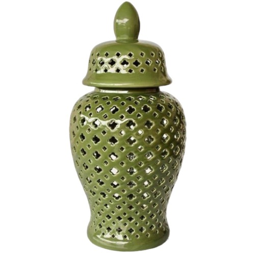 XL Green Cut Out Ginger Jar