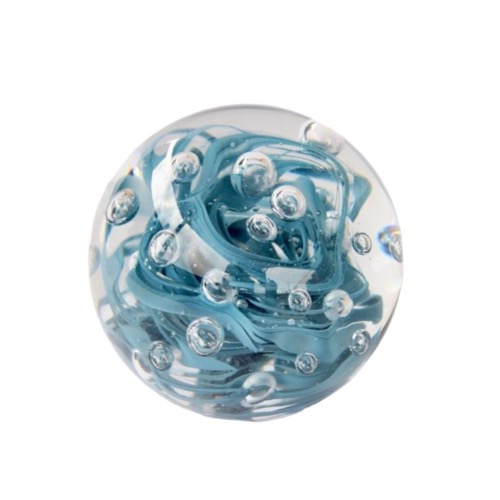 Large blue & clear paperweight