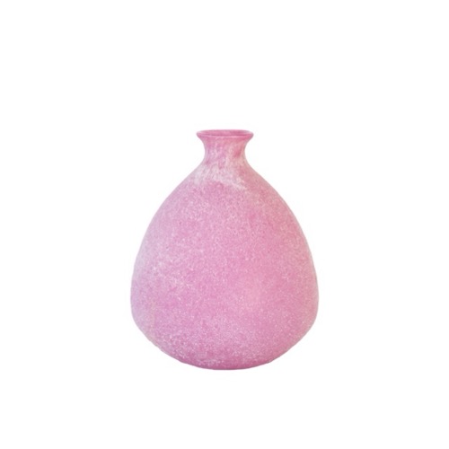 Pink Frosted Glass Vase
