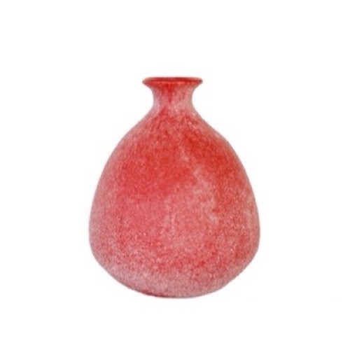 Red Frosted Glass Vase