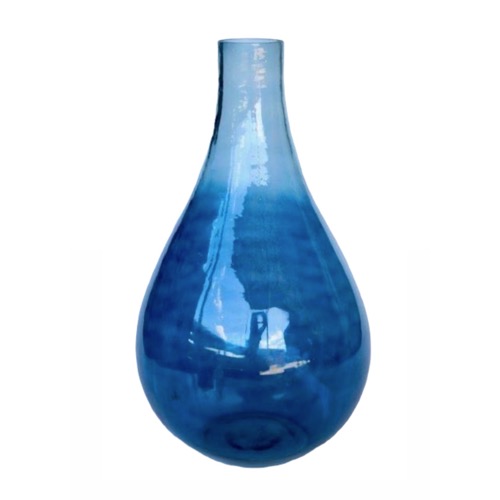 XL Glass Blue Ombre Glass Vase