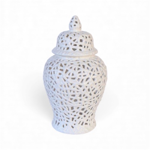 White Lattice Ginger Jar