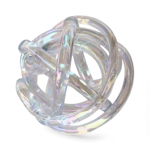 Large Clear Florescent Glass Knot