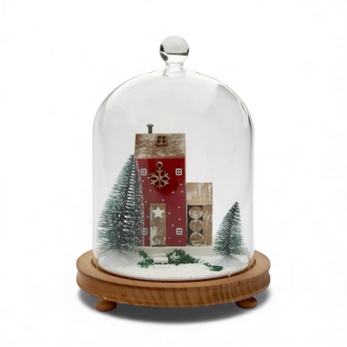 Christmas Scene In a Glass Dome