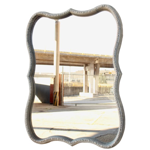 Blue Distressed Rectangular Mirror