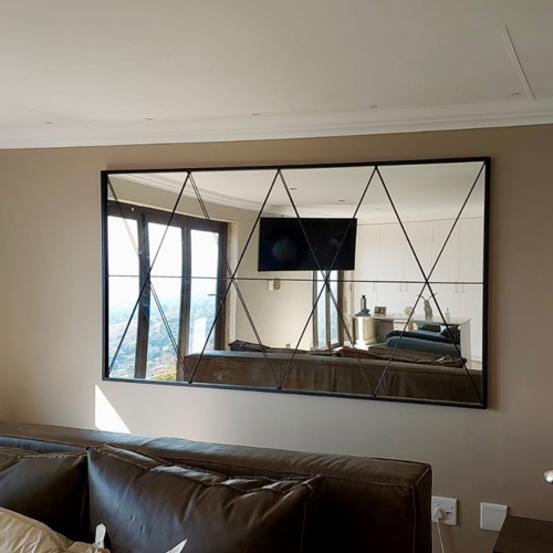Rectangular Louver Metal Mirror