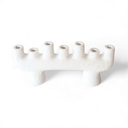 White Ceramic 7 Candle Holder