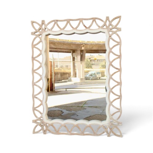 Rectangular Natural & White Mirror