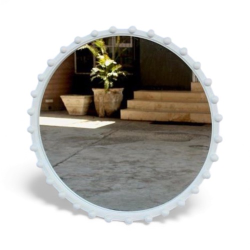 Off White Bobble Edge Mirror