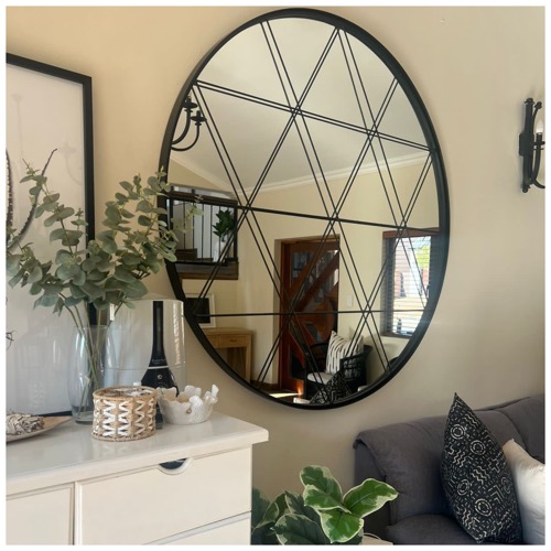 Round Metal Louver Mirror