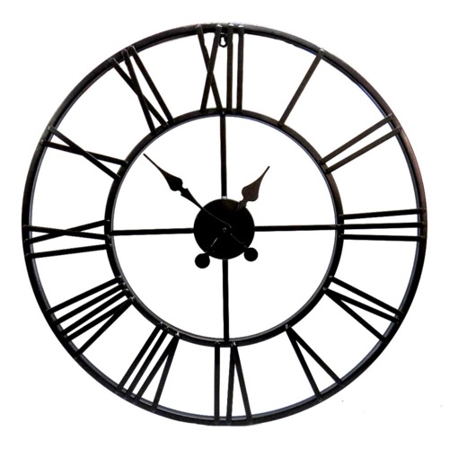 Black Metal Wall Clock