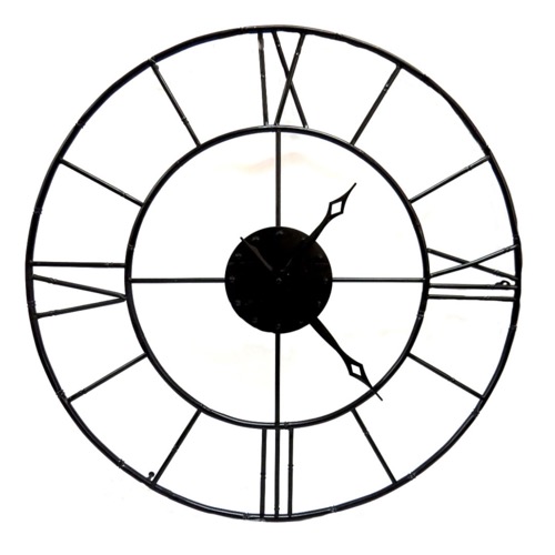 Black Metal Wall Clock